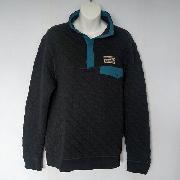 Patagonia Other - Patagonia Quilted Snap T Pullover Top Men Small 25370 Organic Cotton Retro LOGO